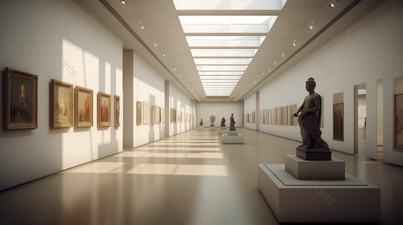 艺术美术馆走廊雕像展示展览,高清,摄影图,摄影图片,图片大全,摄影图免费下载